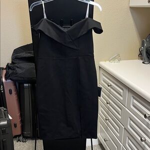 Black lulu’s bodycon off the shoulder dress